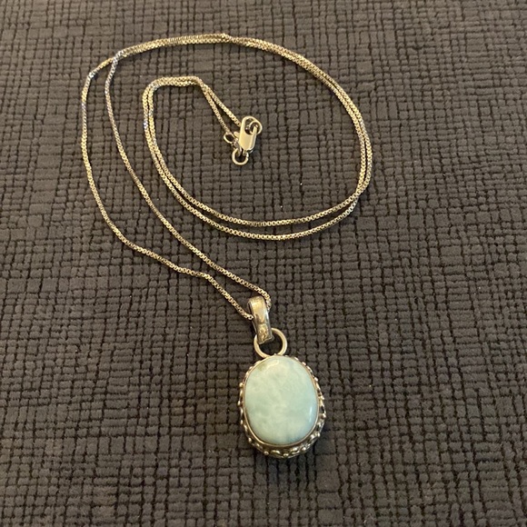 Vintage Sterling Silver Turquoise Necklace - Picture 7 of 7